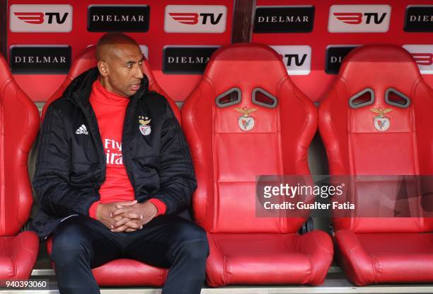 Benfica defender Luisao from Brazil before the start of the Primeira Liga match between SL Benfica and Vitoria Guimaraes at Estadio da Luz on March...