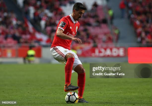 Benfica defender Andre Almeida from Portugal in action during the Primeira Liga match between SL Benfica and Vitoria Guimaraes at Estadio da Luz on...