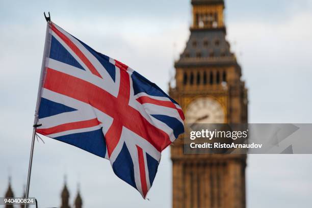 london big ben westminster - british flag stock pictures, royalty-free photos & images