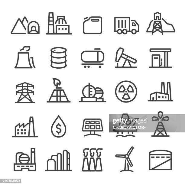 industry icons - smart line series - oil pipeline truck stock illustrations