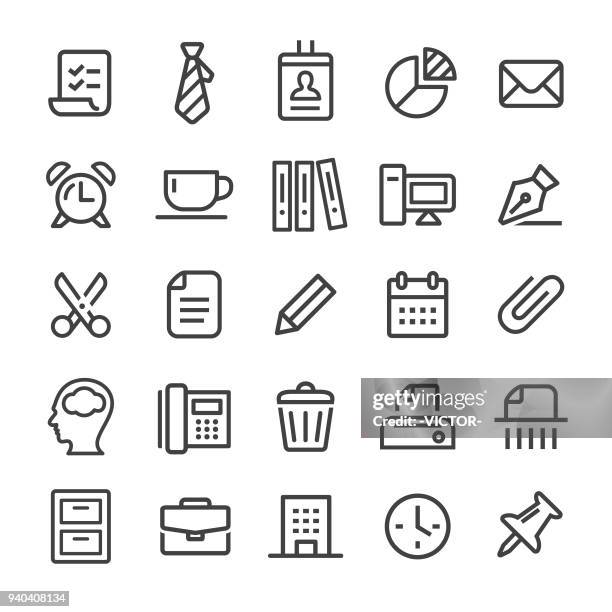 office-symbole - smart line serie - ablagekasten stock-grafiken, -clipart, -cartoons und -symbole