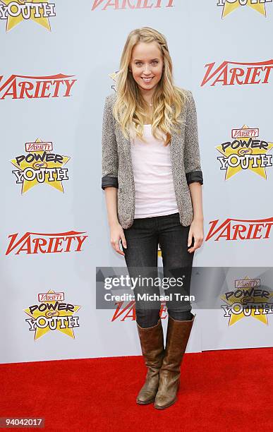Actress Megan Park arrives to Variety's 3rd Annual "Power of Youth" event held at the Paramount Studios - backlot on December 5, 2009 in Los Angeles,...