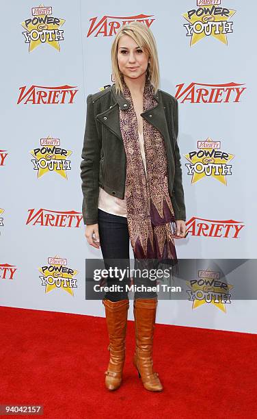 Actress Chelsea Staub arrives to Variety's 3rd Annual "Power of Youth" event held at the Paramount Studios - backlot on December 5, 2009 in Los...