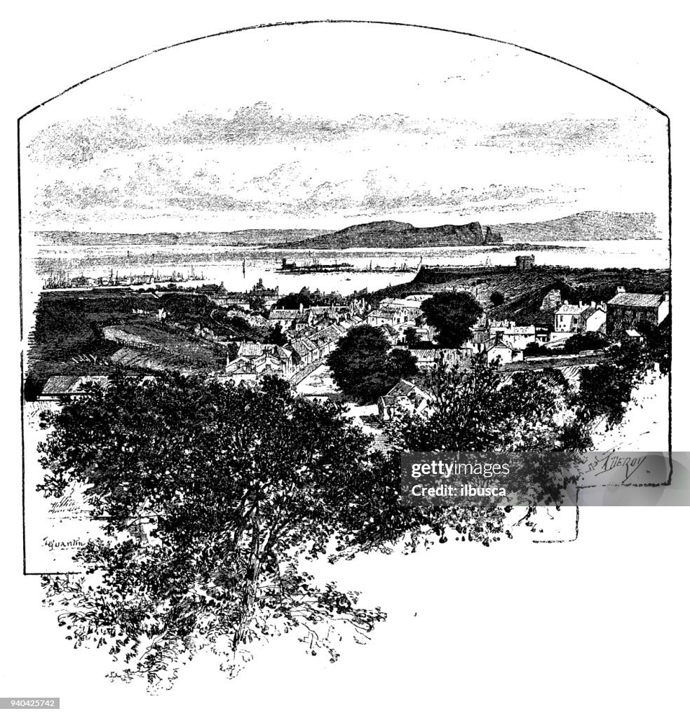 Antique illustrations d’Angleterre, Ecosse et Irlande : Howth