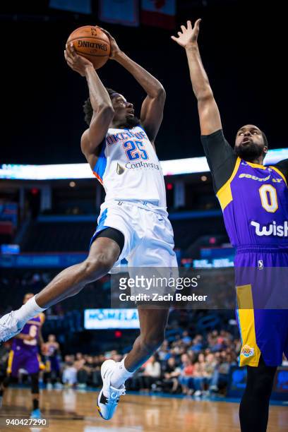 Daniel Hamilton of the Oklahoma City Blue shoots the ball against the South Bay Lakers during Round One of the NBA G-League playoffs on March 31,...