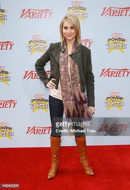 Actress Chelsea Staub arrives to Variety's 3rd Annual "Power of Youth" event held at the Paramount Studios - backlot on December 5, 2009 in Los...