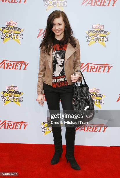 Actress Jillian Clare arrives to Variety's 3rd Annual "Power of Youth" event held at the Paramount Studios - backlot on December 5, 2009 in Los...