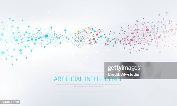 abstract artificial intelligence background - analytics minimal stock illustrations