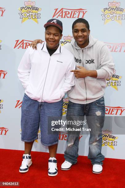 Actors Kyle Massey and Christopher Massey arrive to Variety's 3rd Annual "Power of Youth" event held at the Paramount Studios - backlot on December...