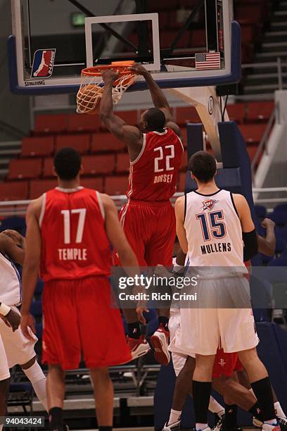 Joey Dorsey of the Rio Grande Vipers dunks as the Rio Grande Valley Vipers play the Tulsa 66ers in NBA D-League action at the Tulsa Convention Center...