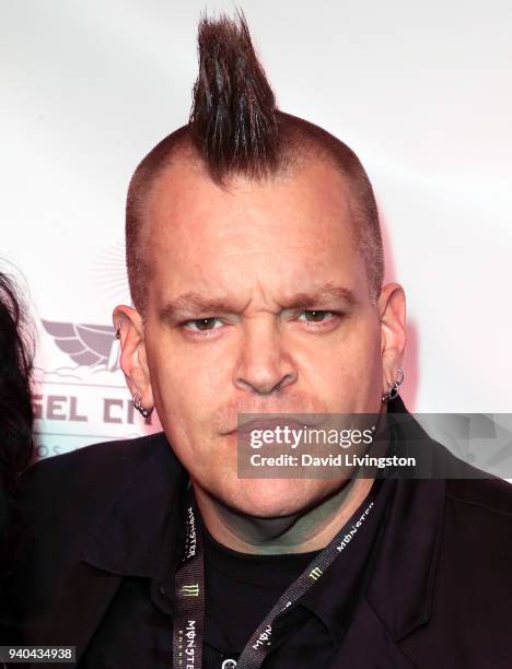 Musician Anthony "Tiny" Biuso attends the 6th Annual Rock Against MS benefit concert and award show at the Los Angeles Theatre on March 31, 2018 in...