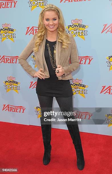 Actress Tiffany Thornton arrives at Variety's 3rd annual "Power of Youth" event held at Paramount Studios on December 5, 2009 in Los Angeles,...