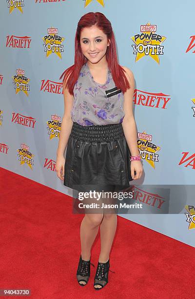 Actress Ariana Grande arrives at Variety's 3rd annual "Power of Youth" event held at Paramount Studios on December 5, 2009 in Los Angeles, California.