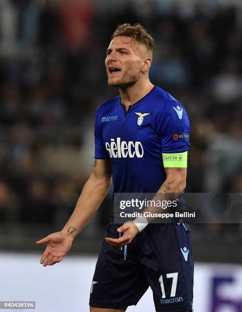 Ciro Immobile of SS Lazio in action during UEFA Europa League Round of 16 match between Lazio and Dynamo Kiev at the Stadio Olimpico on March 8, 2018...