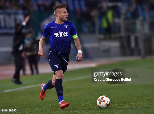 Ciro Immobile of SS Lazio in action during UEFA Europa League Round of 16 match between Lazio and Dynamo Kiev at the Stadio Olimpico on March 8, 2018...