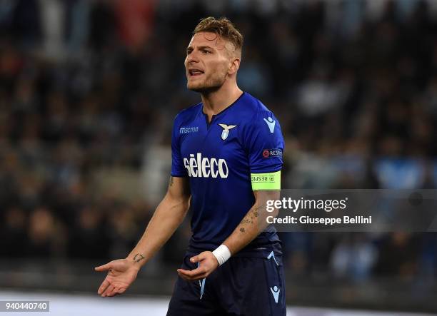 Ciro Immobile of SS Lazio in action during UEFA Europa League Round of 16 match between Lazio and Dynamo Kiev at the Stadio Olimpico on March 8, 2018...