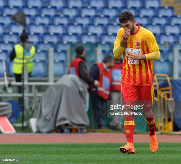 Danilo Cataldi celebrates after score goal 1-1 during the Italian Serie A football match between S.S. Lazio and Benevento at the Olympic Stadium in...