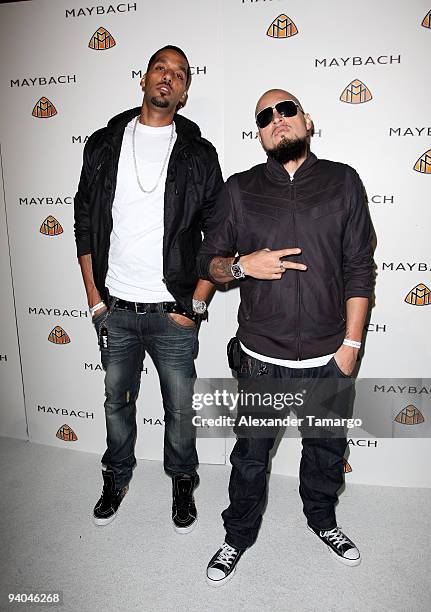 Andre Lyon and Marcello Valenzano aka Cool & Dre attend Maybach presents David LaChapelle's "Bliss Amongst Chaos" at the Raleigh Hotel on December 5,...