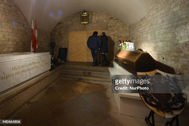 The tomb of Christ in Mariacki Basilica in Krakow On Good Friday, as every year, the tombs of the Lord were unveiled in all the churches. A Holy...