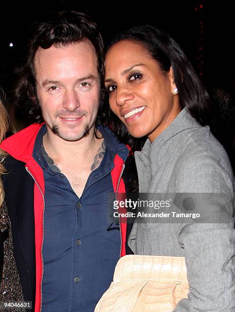 Arne Quinze and Barbara Becker attend the Maybach presents David LaChapelle's "Bliss Amongst Chaos" party at the Raleigh Hotel on December 5, 2009 in...