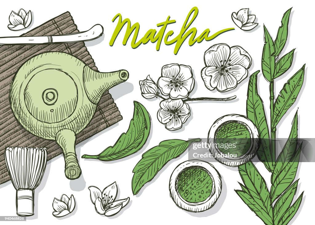 Green tea Matecha Japanese Tea Doodles