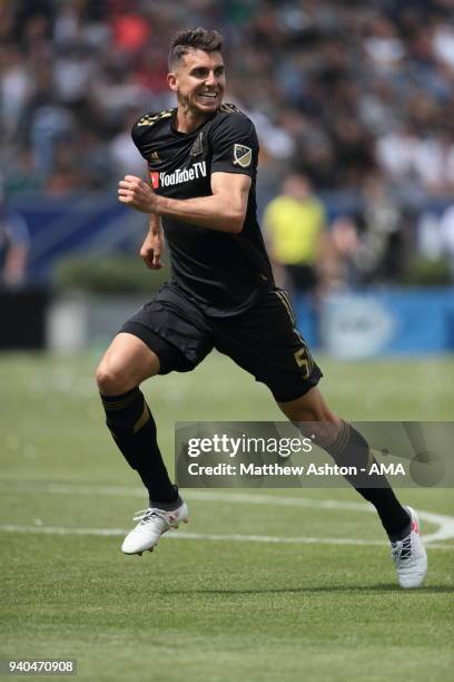 Dejan Jakovic of Los Angeles FC / LAFC during the MLS match between Los Angeles FC and Los Angeles Galaxy at StubHub Center on March 31, 2018 in...