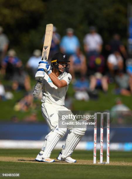 New Zealand batsman Neil Wagner hits out during day three of the Second Test Match between the New Zealand Black Caps and England at Hagley Oval on...