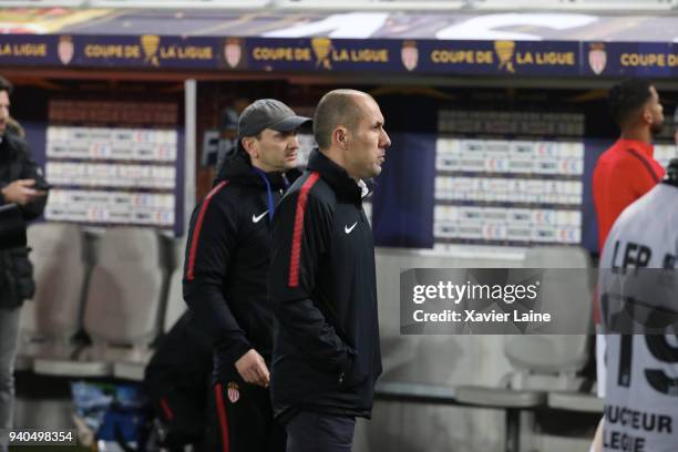 Leonardo Jardim of AS Monaco is disapointed after the defeat during the League Cup Final match between Paris Saint-Germain and AS Monaco at Matmut...