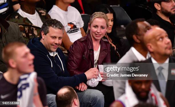 Lecy Goranson attends New York Knicks vs Detroit Pistons game at Madison Square Garden on March 31, 2018 in New York City.