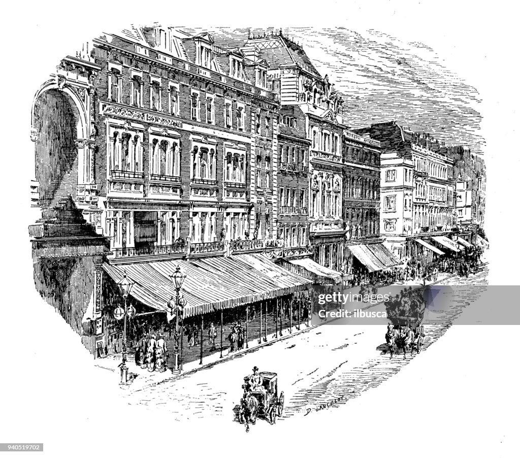 Antique illustrations of England, Scotland and Ireland: Oxford Street, London