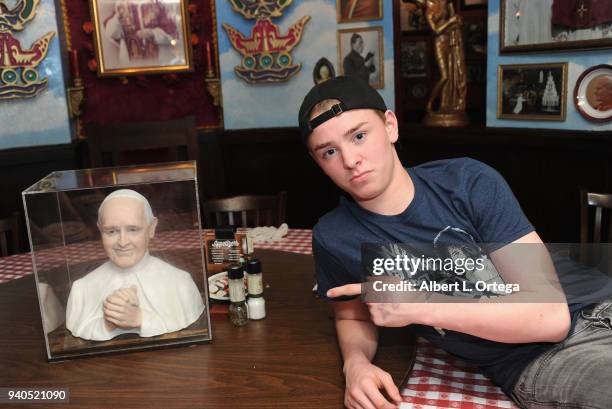 Jojo Tua celebrates Connor Shane's Birthday held at Buca Di Beppo at Universal CityWalk on March 31, 2018 in Universal City, California