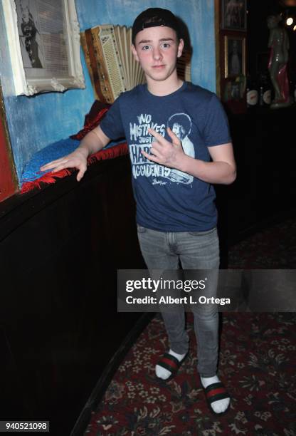 Jojo Tua celebrates Connor Shane's Birthday held at Buca Di Beppo at Universal CityWalk on March 31, 2018 in Universal City, California