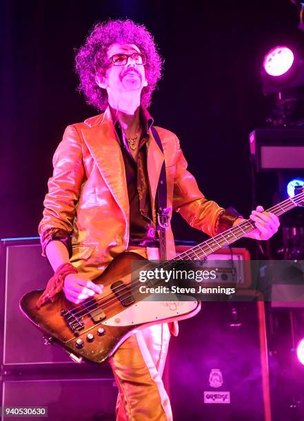 Frankie Poullain of The Darkness performs at The Regency Ballroom on March 31, 2018 in San Francisco, California.