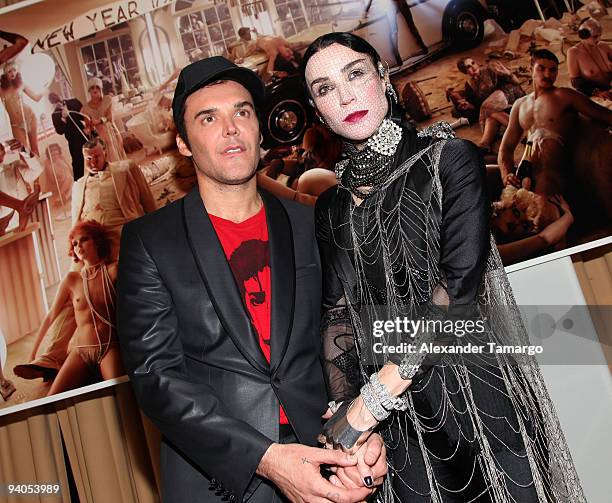 Photographer David LaChapelle and Daphne Guinness attend a press conference for Maybach presents David LaChapelle's "Bliss Amongst Chaos" at the...