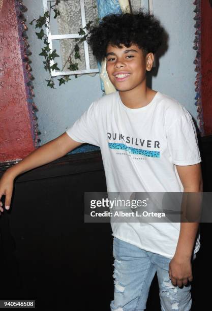 Zion Satong celebrates Connor Shane's Birthday held at Buca Di Beppo at Universal CityWalk on March 31, 2018 in Universal City, California