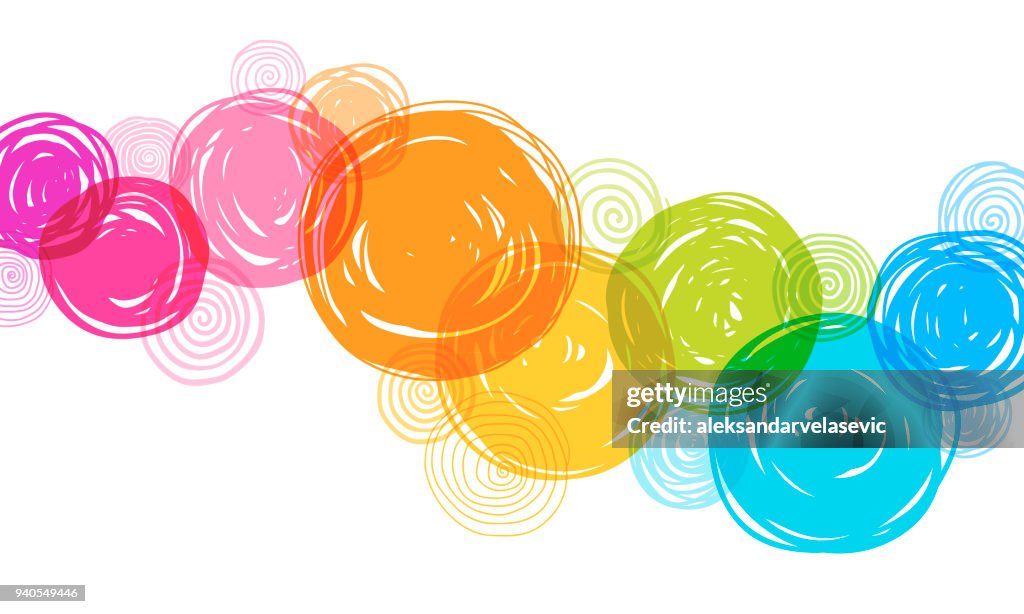 Fondo de círculos dibujados a mano colorido