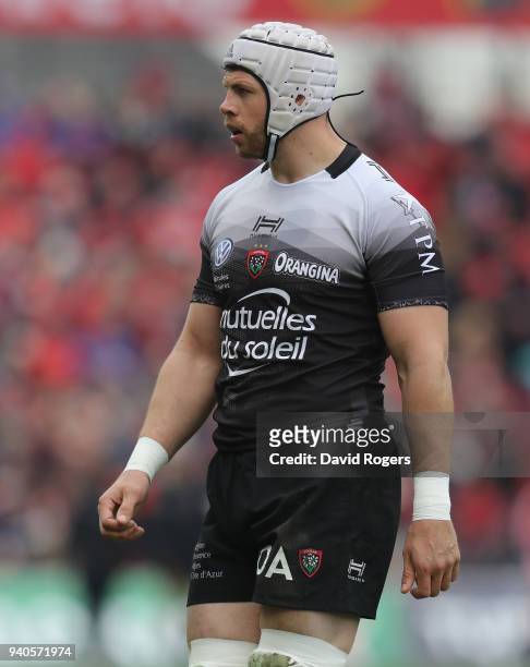 Dave Attwood of Toulon looks on during the European Rugby Champions Cup match between Munster Rugby and RC Toulon at Thomond Park on March 31, 2018...