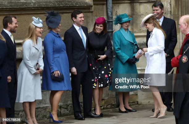 Peter Phillips, Autumn Phillips, Zara Tindall, Jack Brooksbank, Princess Eugenie, Princess Anne, Princess Royal, Princess Beatrice and Vice Admiral...