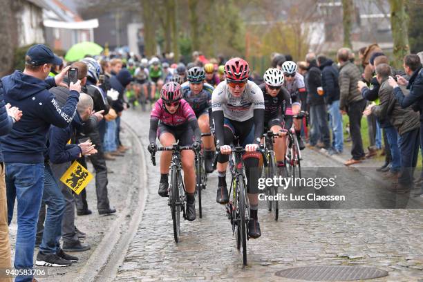 Ann-Sophie Duyck of Belgium and Cervelo-Bigla Pro Cycling Team / Lisa Morzenti of Italy and Team Bepink / Maaike Boogaard of The Netherlands and Team...