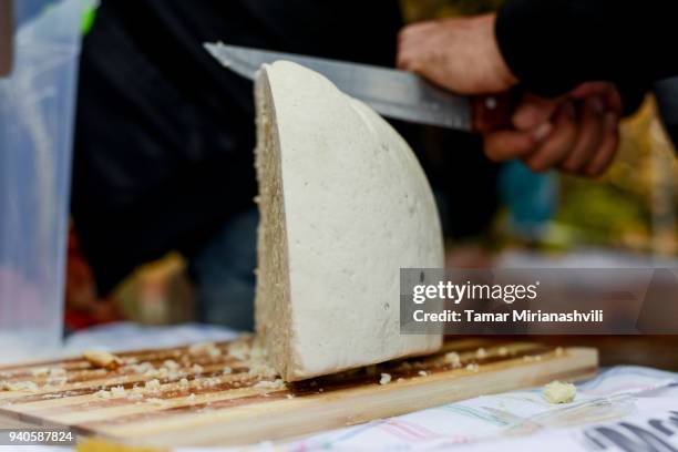 guda - aged cheese - tamar mirianashvili stock-fotos und bilder