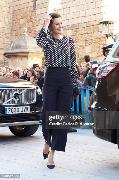 Queen Letizia of Spain attends the Easter mass on April 1, 2018 in Palma de Mallorca, Spain.