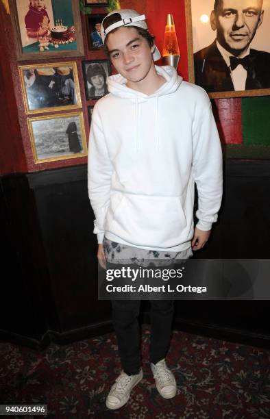 Matt Sato celebrates Connor Shane's Birthday held at Buca Di Beppo at Universal CityWalk on March 31, 2018 in Universal City, California