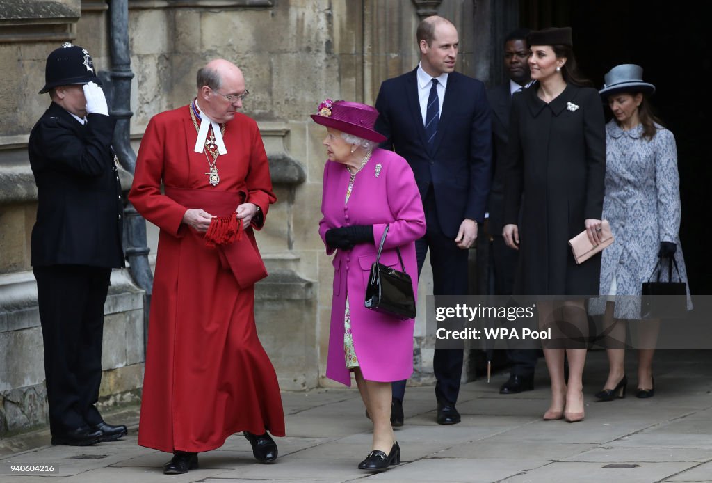 The Royal Family Attend Easter Service At St George's Chapel, Windsor