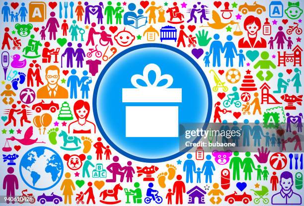 gift box family and parenthood vector icon pattern - model car stock illustrations