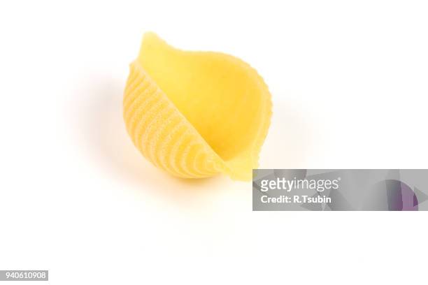 conchiglie rigate pasta - conchiglie photos et images de collection