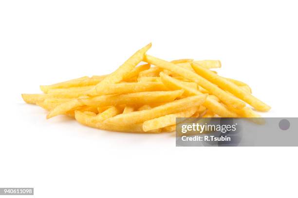 heap of french fries - french fries isolated stock pictures, royalty-free photos & images