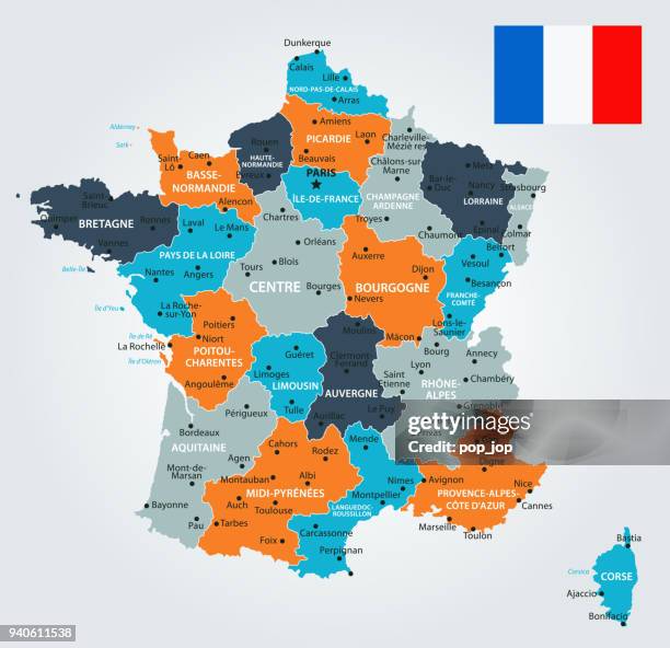 13 - france - blue-orange 10 - midi pyrenees stock illustrations