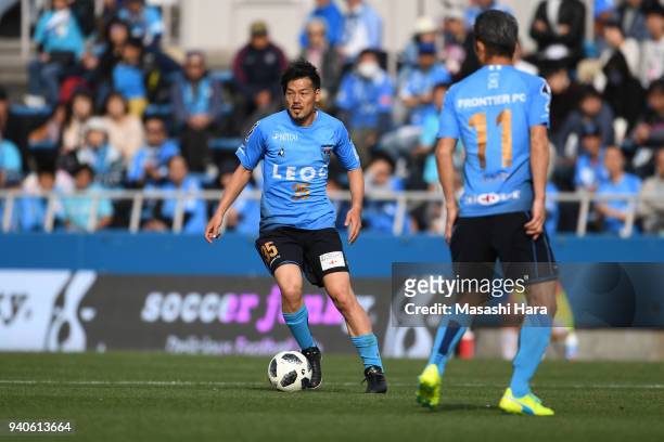 Daisuke Matsui of Yokohama FC in action during the J.League J2 match between Yokohama FC and Zweigen Kanazawa at Nippatsu Mitsuzawa Stadium on April...