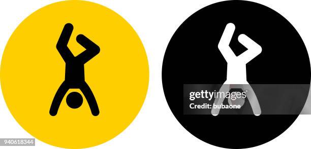man up side down icon - forward roll stock illustrations