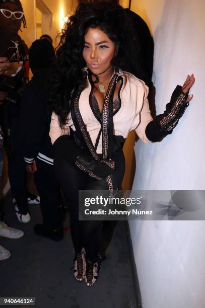 Lil Kim backstage at Terminal 5 on March 31, 2018 in New York City.